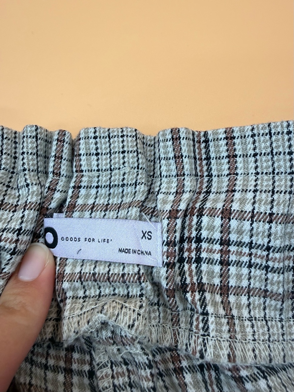 Sonoma Plaid Elastic-Waist High-Waist Dress Up Business Casual Pants Light Gray - Picture 2 of 5